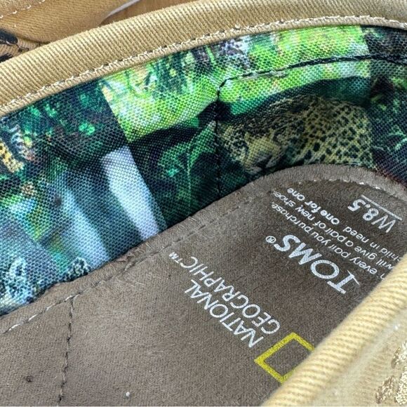 TOMS National Geographic Alpargata Leopard Print Slip On Shoes Tan 8.5 - Picture 8 of 12
